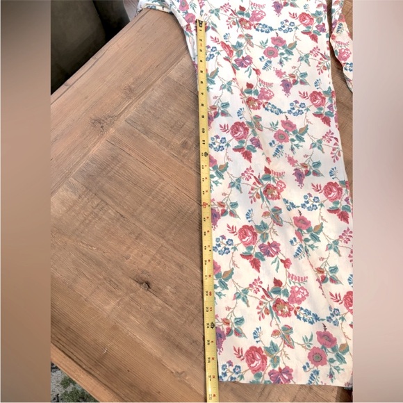 & merci Floral Jumpsuit. Floral | Puff Sleeve Smocked Tie Back. Women's Sz-L EUC - Picture 6 of 13